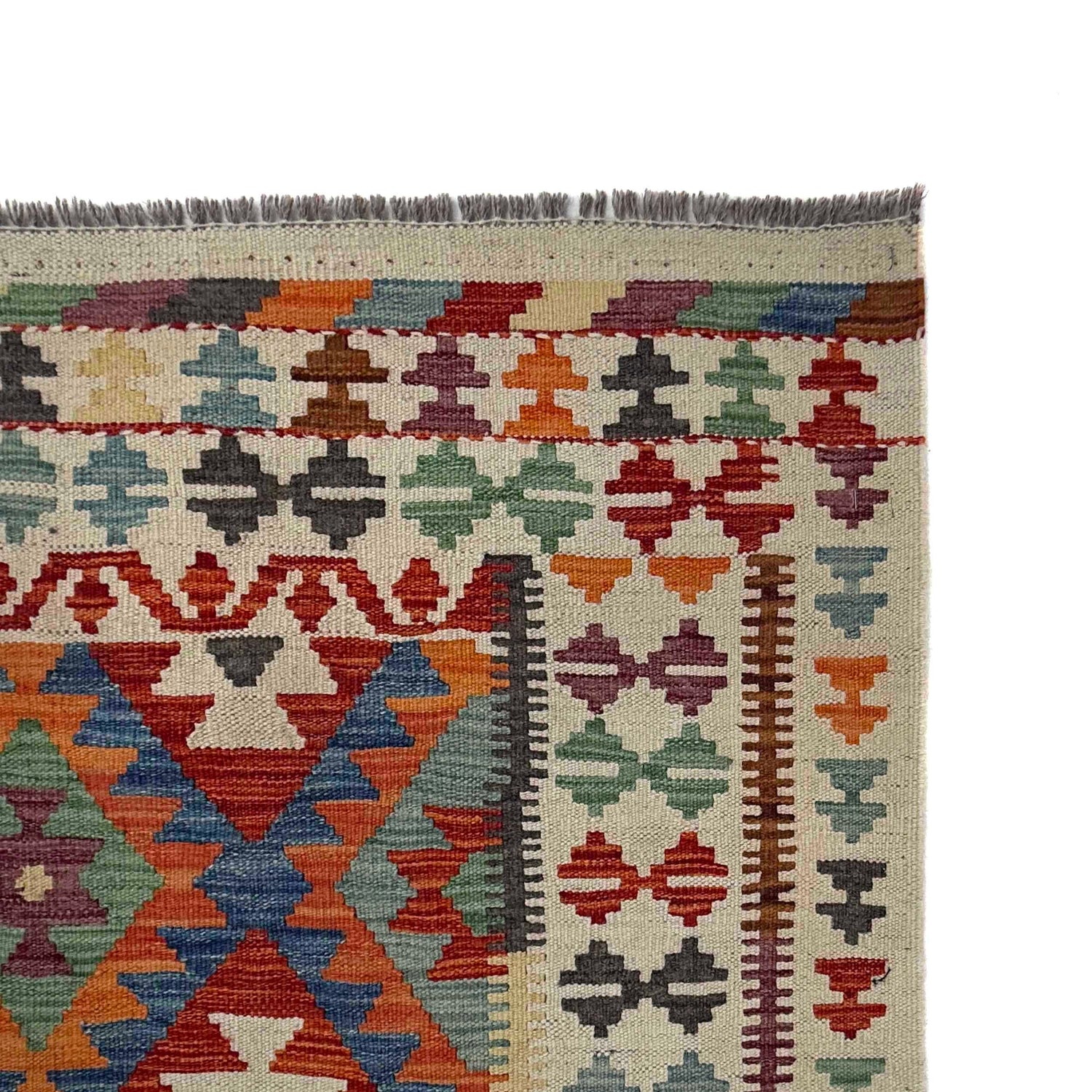 Handmade Turkish Design Wool Kilim 4' 11" x 6' 6" ft / 149 x 197 cm - No. W36820