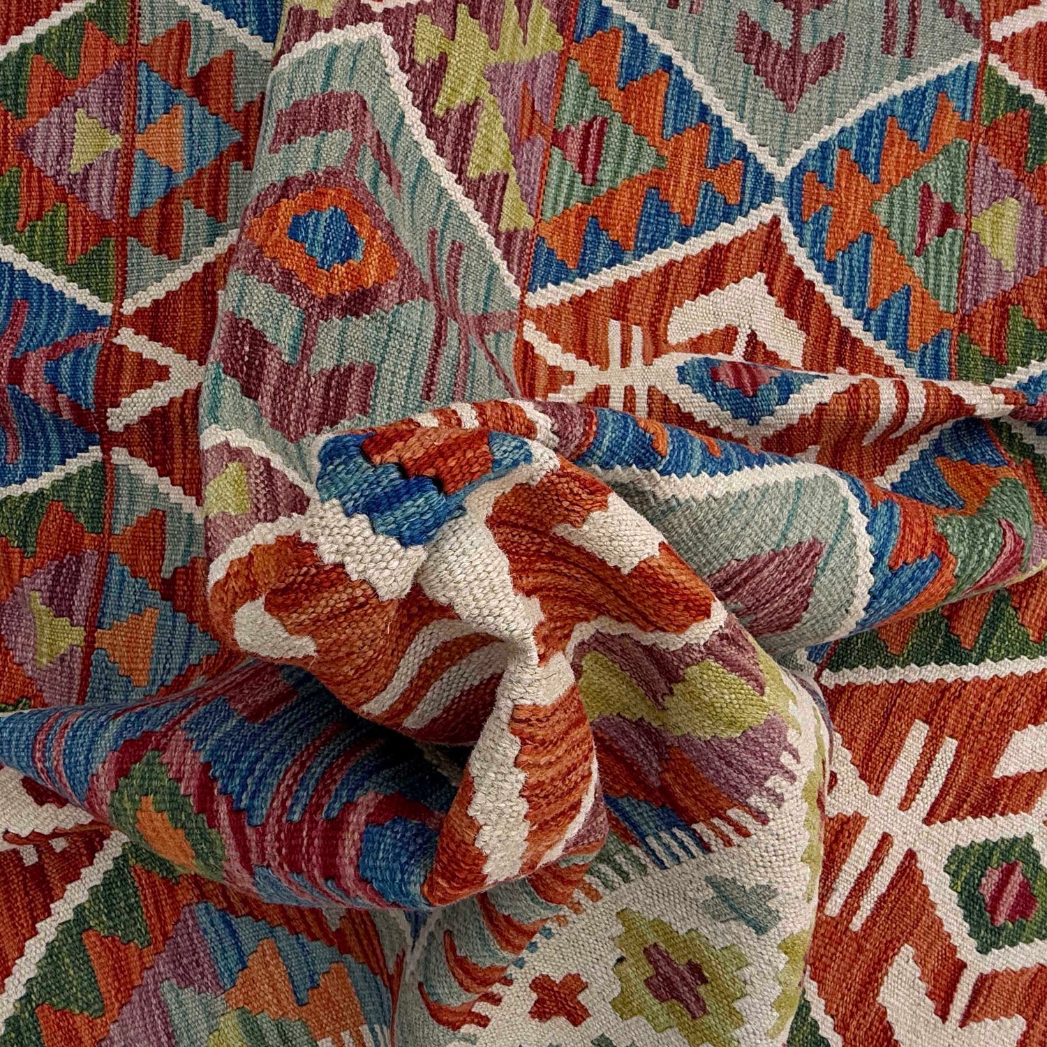 Hand Made Afghan Kilim 4' 10" x 6' 4" ft / 148 x 193 cm - No. W36828