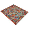 Multi Color ful Flat-Weave Wool Kilim 4' 11" x 6' 4" ft / 150 x 194 cm - No. W36829