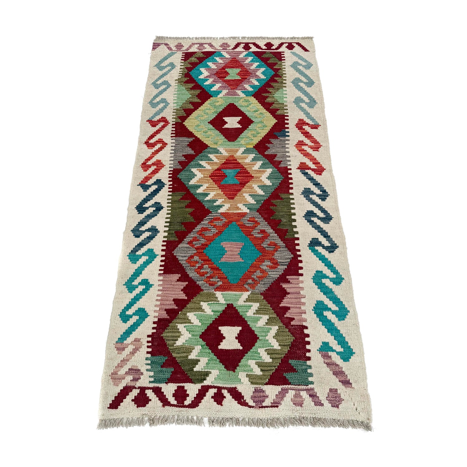 Handmade Vegetable Kelim Runner 2' 2" x 5' 4"  ft / 65 x 162 cm - No. W36834
