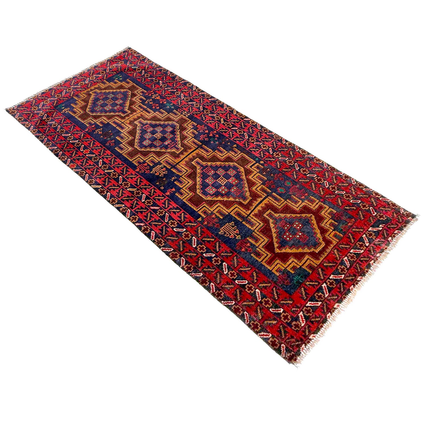 Traditional Handwoven Baluch Runne 2' 9" x 6' 5" ft / 84 x 196 cm - No. W36850