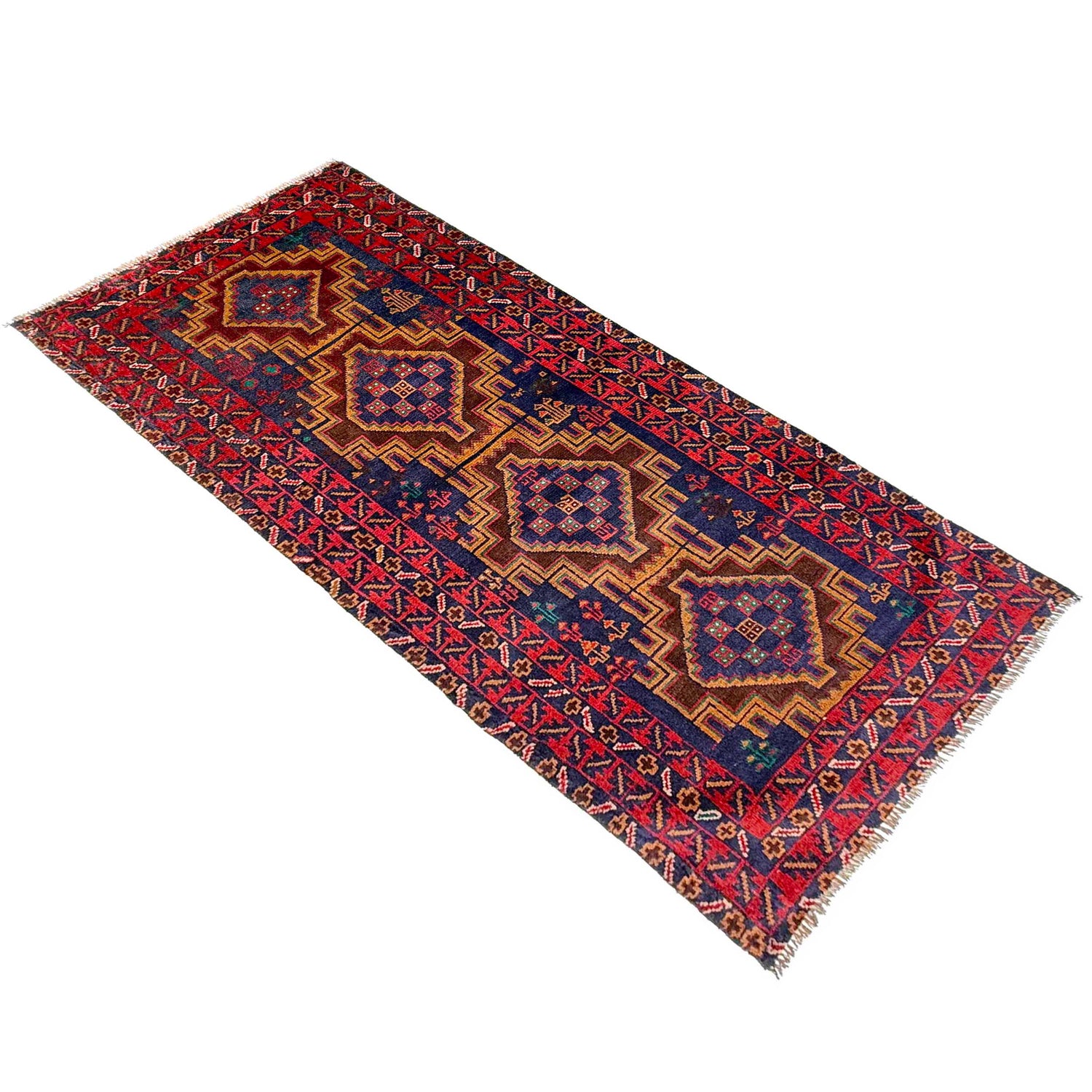Traditional Handwoven Baluch Runne 2' 9" x 6' 5" ft / 84 x 196 cm - No. W36850