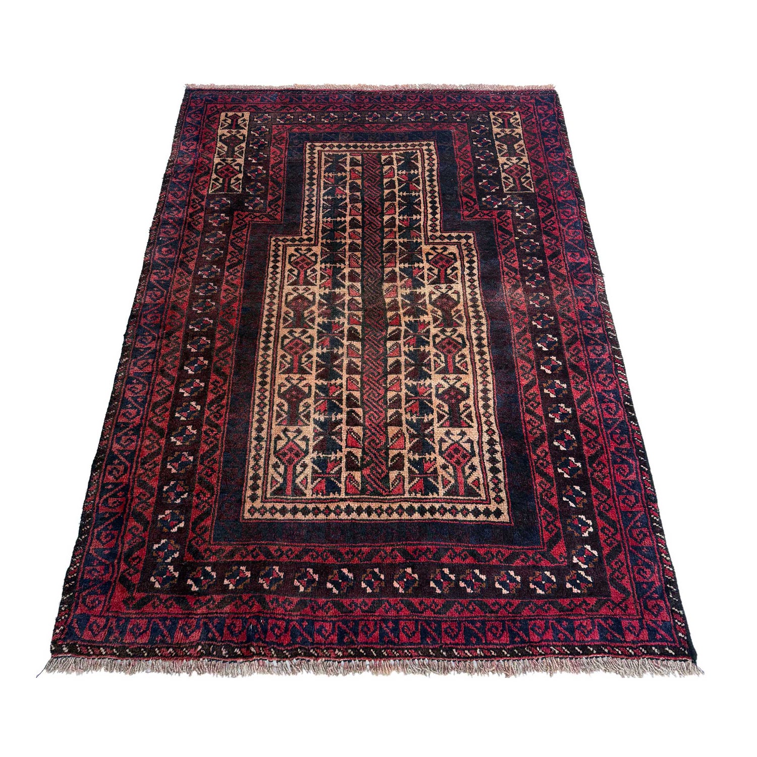 Multi Color Prayer Rug 2' 11" x 4' 4" ft / 90 x 133 cm - No. W36862