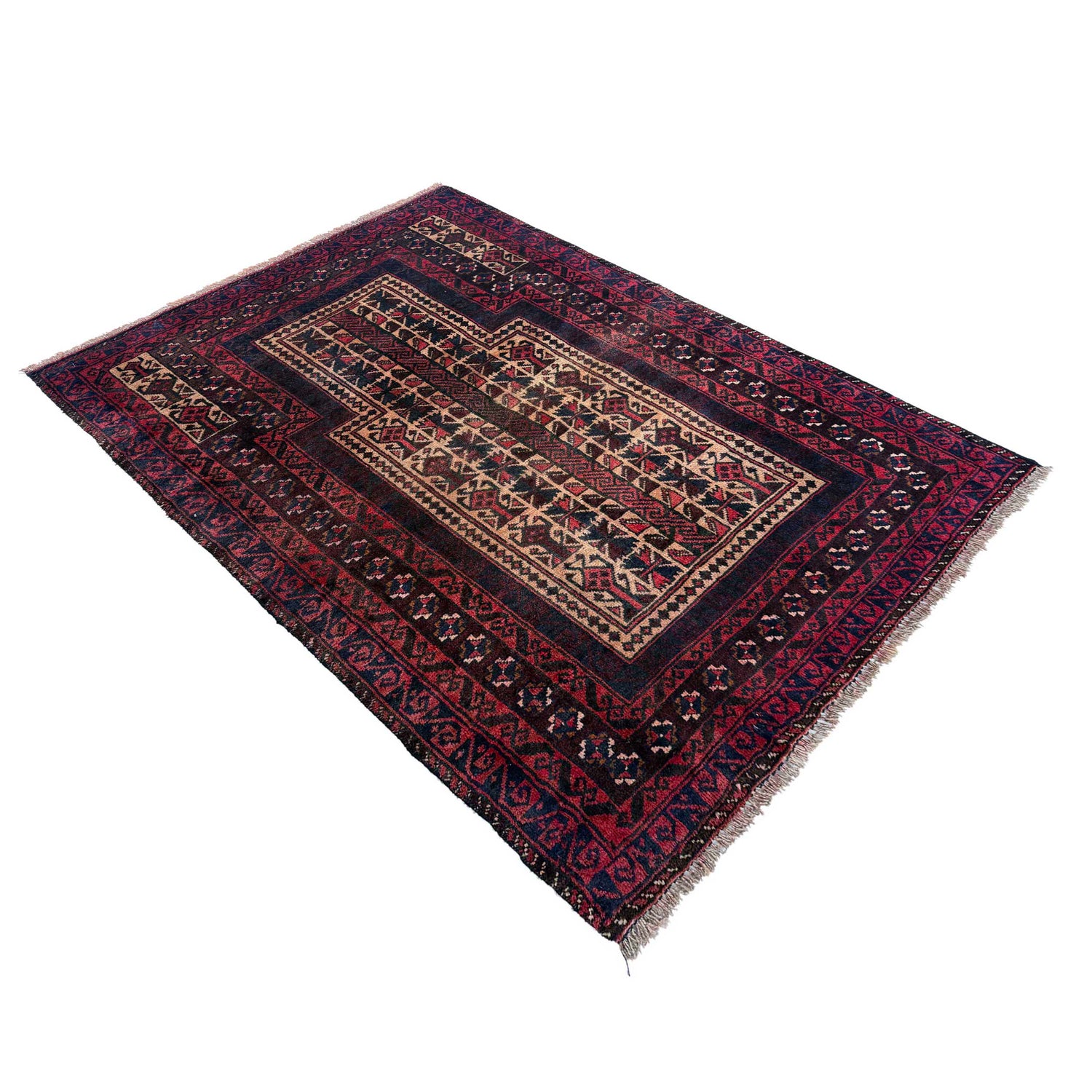 Multi Color Prayer Rug 2' 11" x 4' 4" ft / 90 x 133 cm - No. W36862