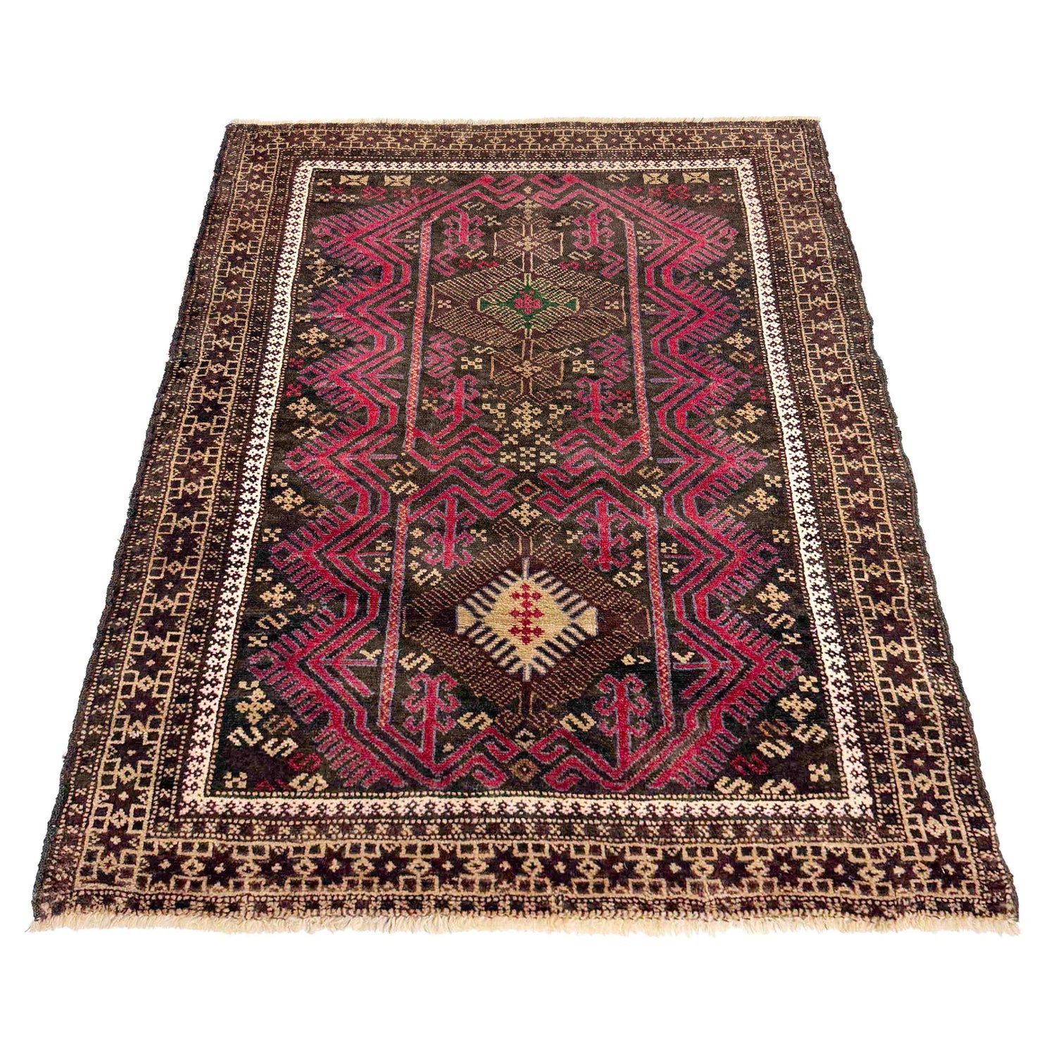 Hand Knotted Baluchi Rug 3' 1" x 4' 4" ft / 94 x 132 cm - No. W37608