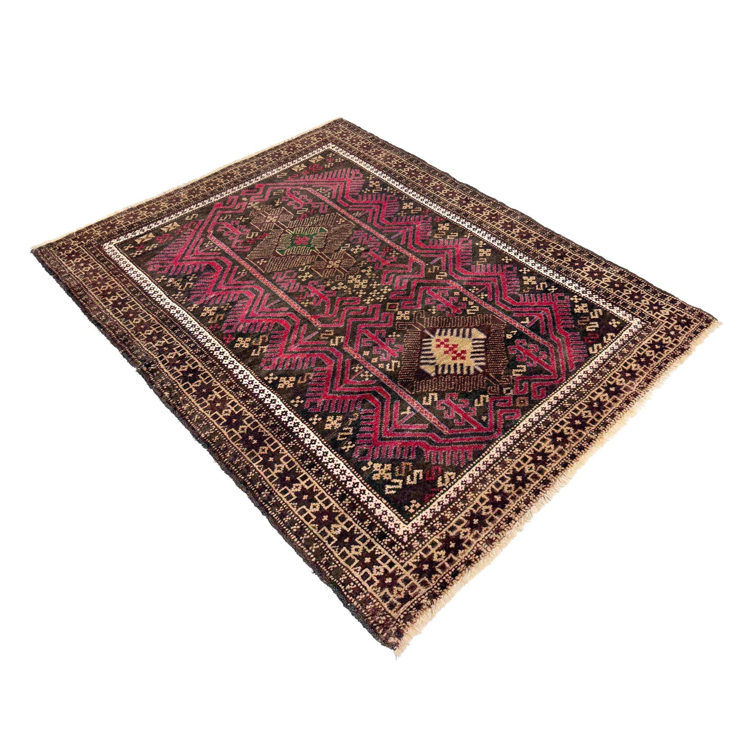 Hand Knotted Baluchi Rug 3' 1" x 4' 4" ft / 94 x 132 cm - No. W37608
