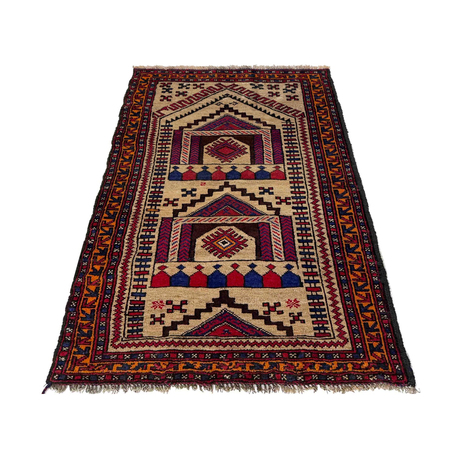 Multi Color Prayer Rug 2' 8" x 4' 3" ft / 82 x 129 cm - No. W37611