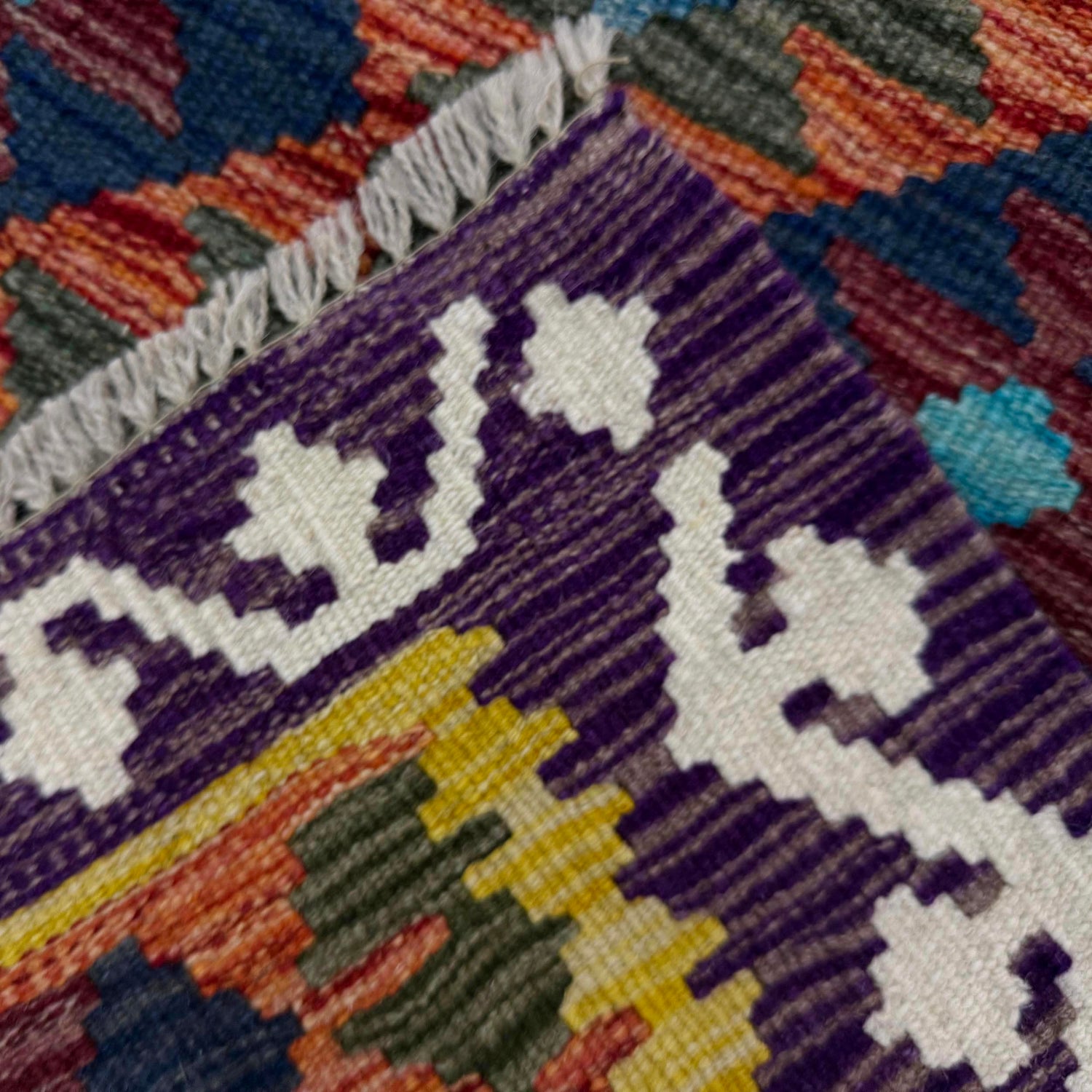 Handmade Turkish Design Wool Kilim 2' 7" x 4' 0" ft / 79 x 123 cm - No. W38090