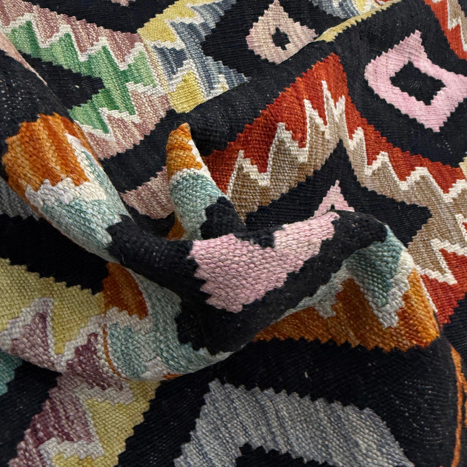 Hand Made Afghan Kilim 6' 4" x 9' 10" ft / 193 x 299 cm - No. W38106