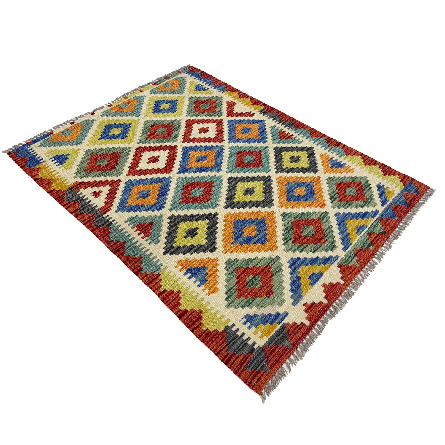 Hand Knotted Flatweave Kilim 2' 10" x 3' 10" ft / 86 x 118 cm - No. W38112