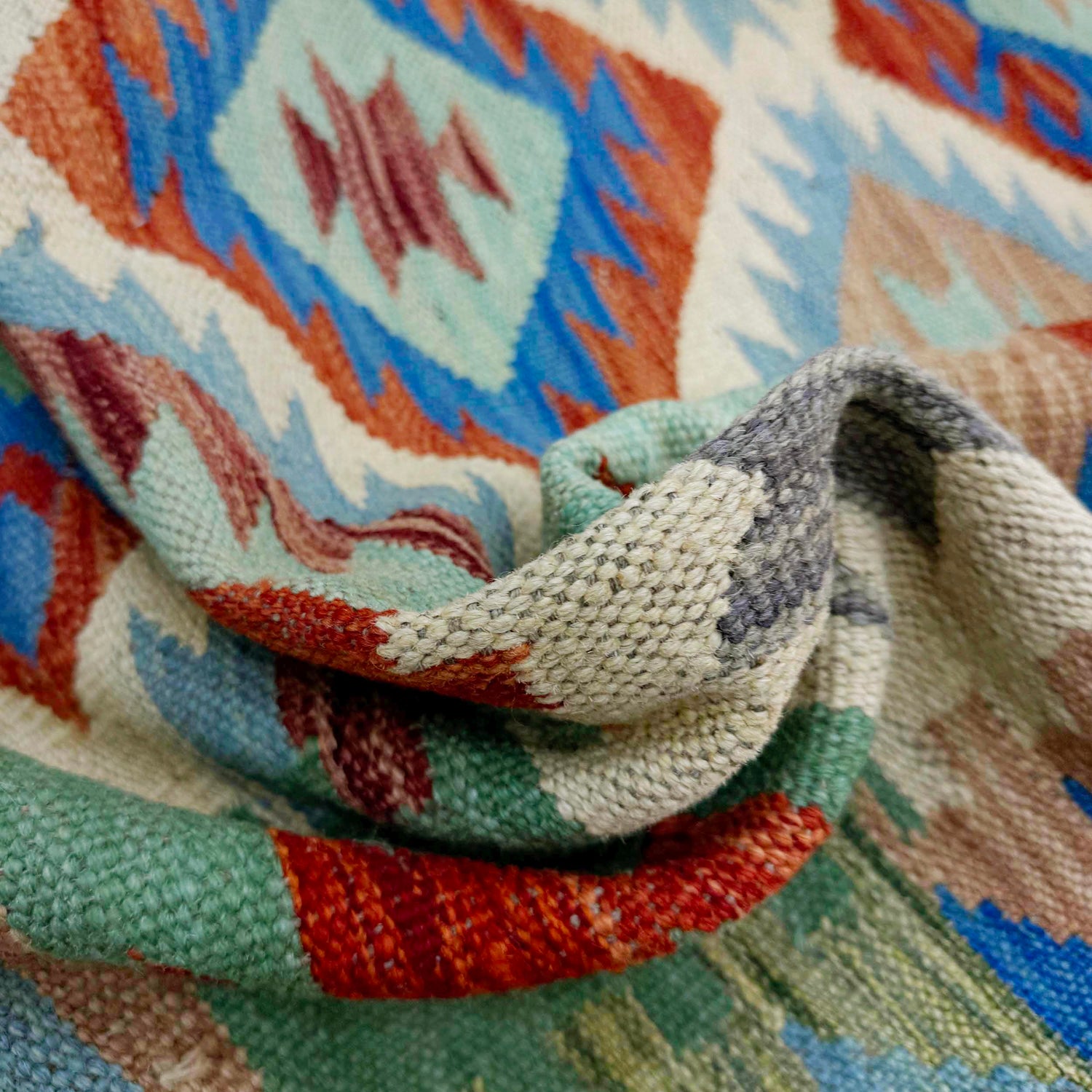 Hand Knotted Flatweave Kilim 4' 11" x 6' 5" ft / 151 x 195 cm - No. W38126