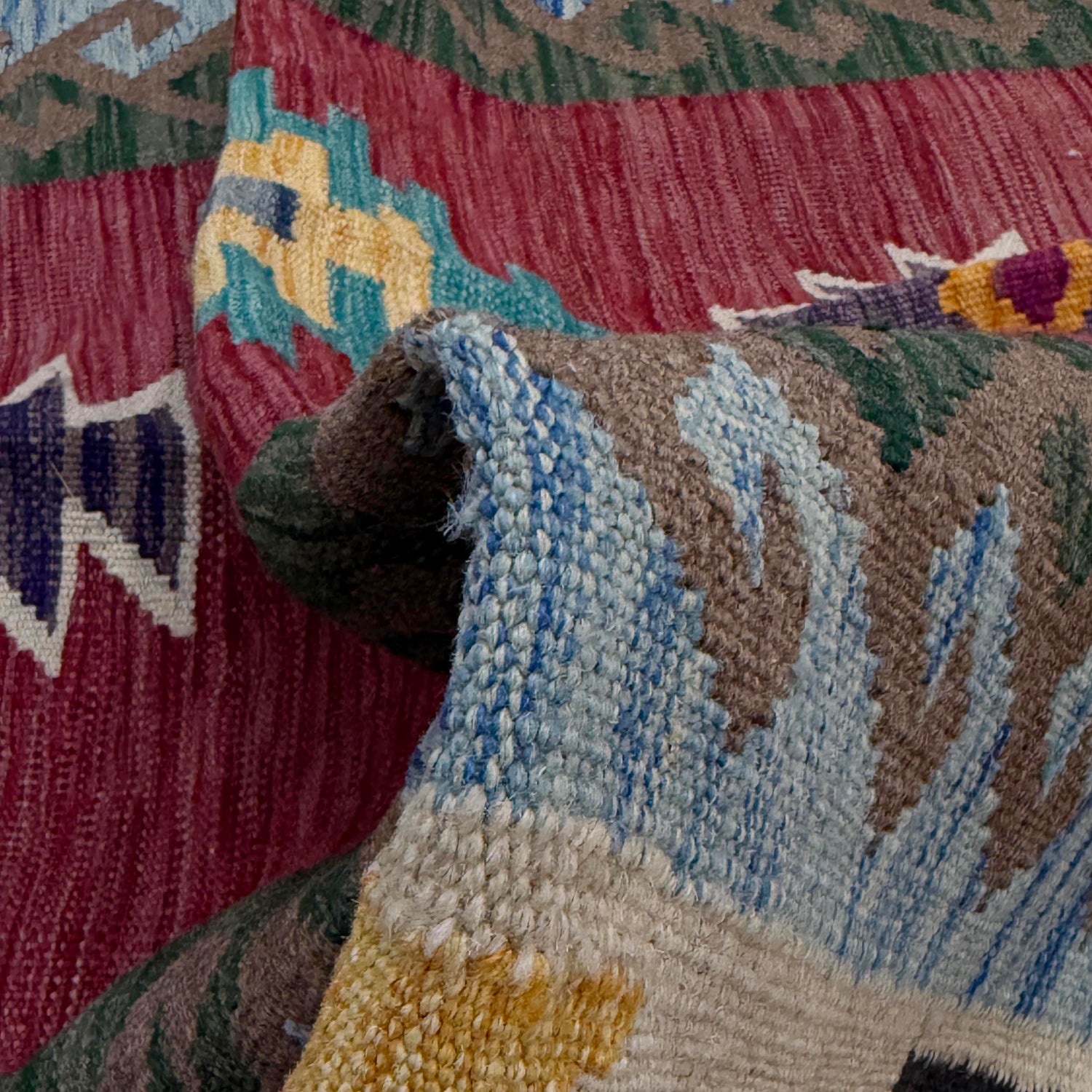 Handmade Vegetable Kelim 4' 11" x 6' 7" ft / 150 x 200 cm - No. W38127