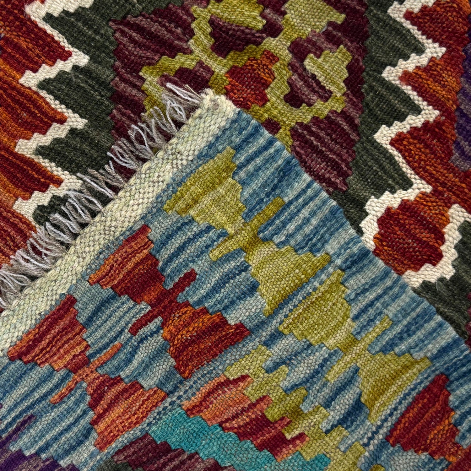 Hand Knotted Flatweave Kilim 2' 11" x 4' 2" ft / 88 x 127 cm - No. W38162