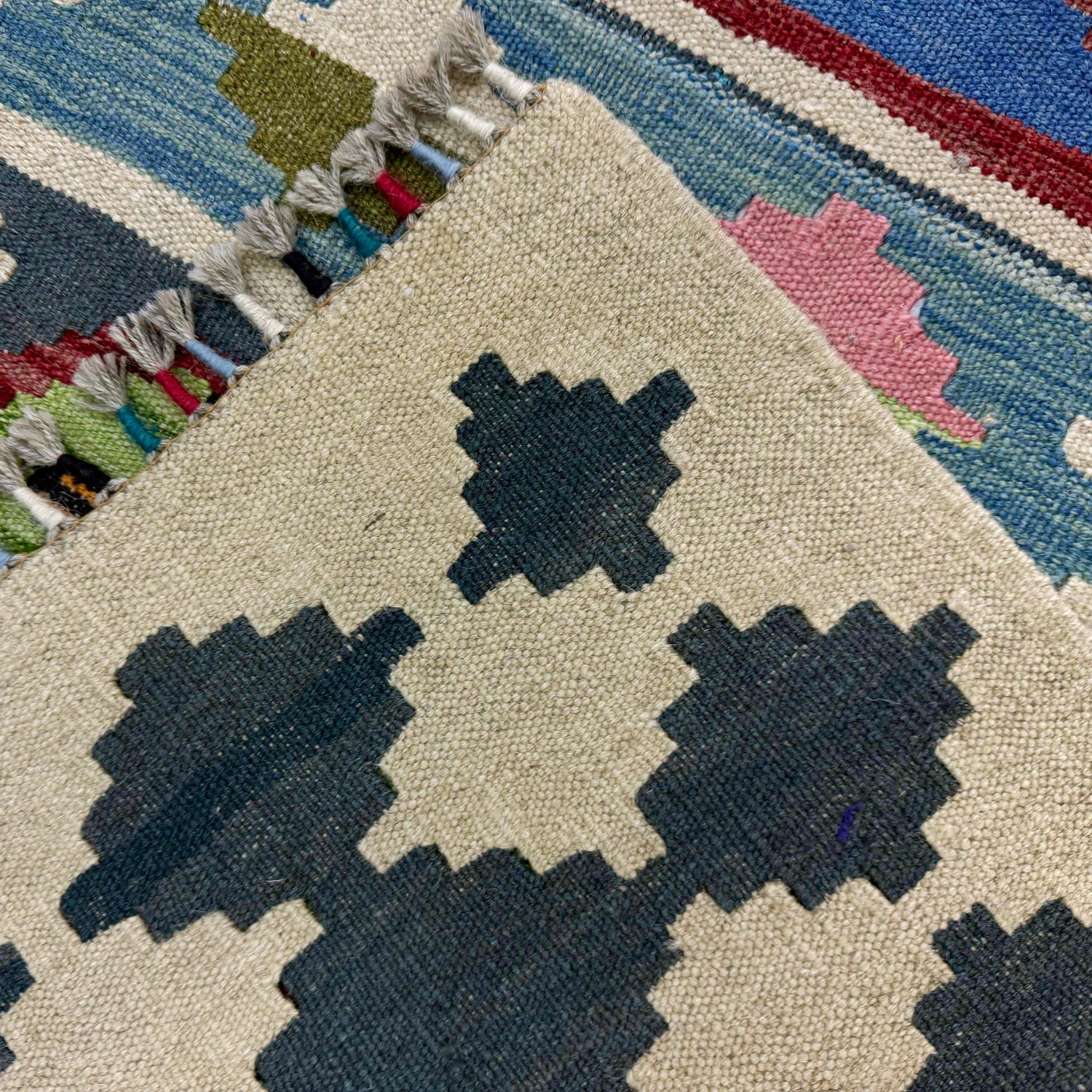 Handmade Afghan Vegetable Kilim 4' 10" x 6' 4" ft / 147 x 193 cm - No. W38195