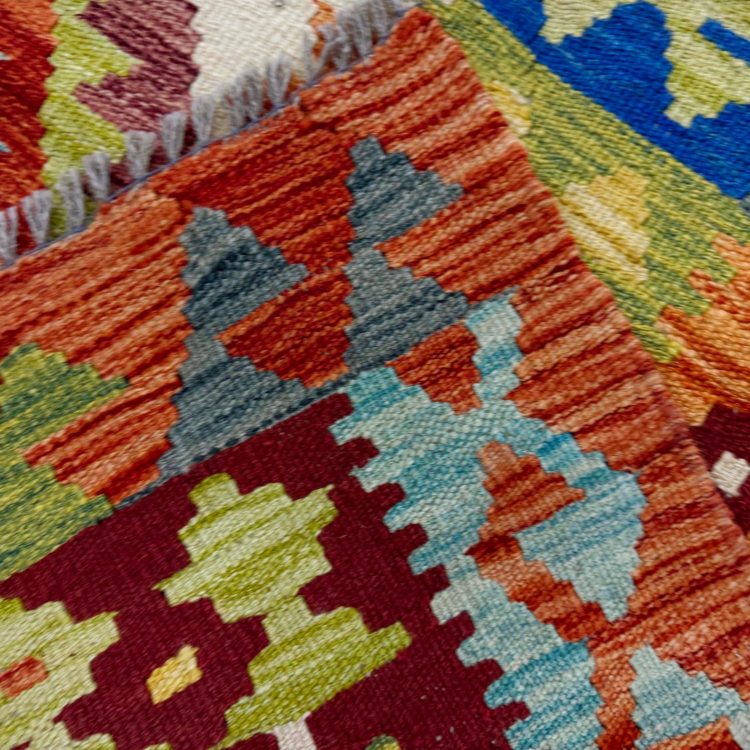 Hand Made Afghan Kilim 4' 11" x 6' 7" ft / 150 x 200 cm - No. W38207
