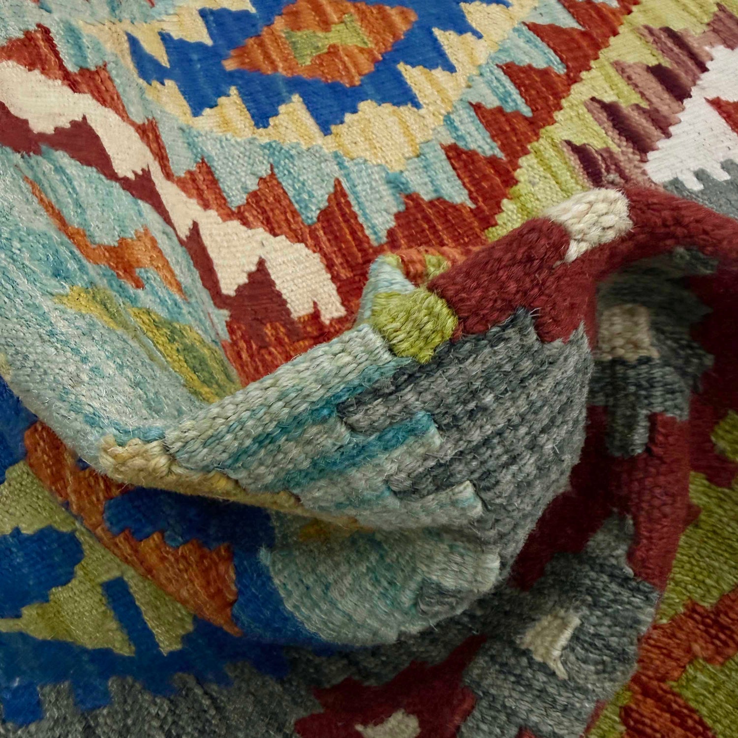 Hand Made Afghan Kilim 4' 11" x 6' 7" ft / 150 x 200 cm - No. W38207