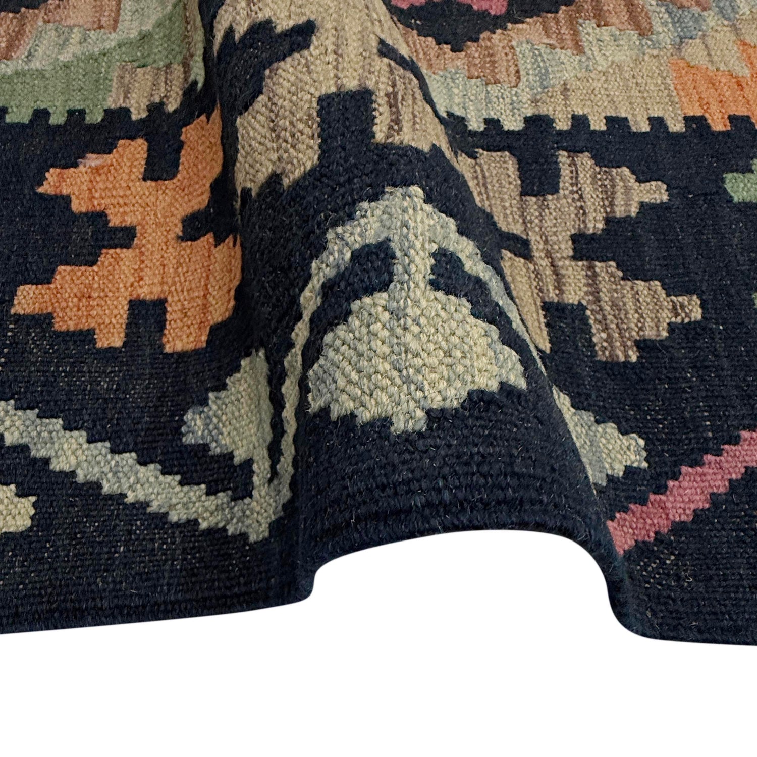 Hand Woven Wool Kelim 6' 6" x 9' 11" ft / 199 x 303 cm - No. W38230