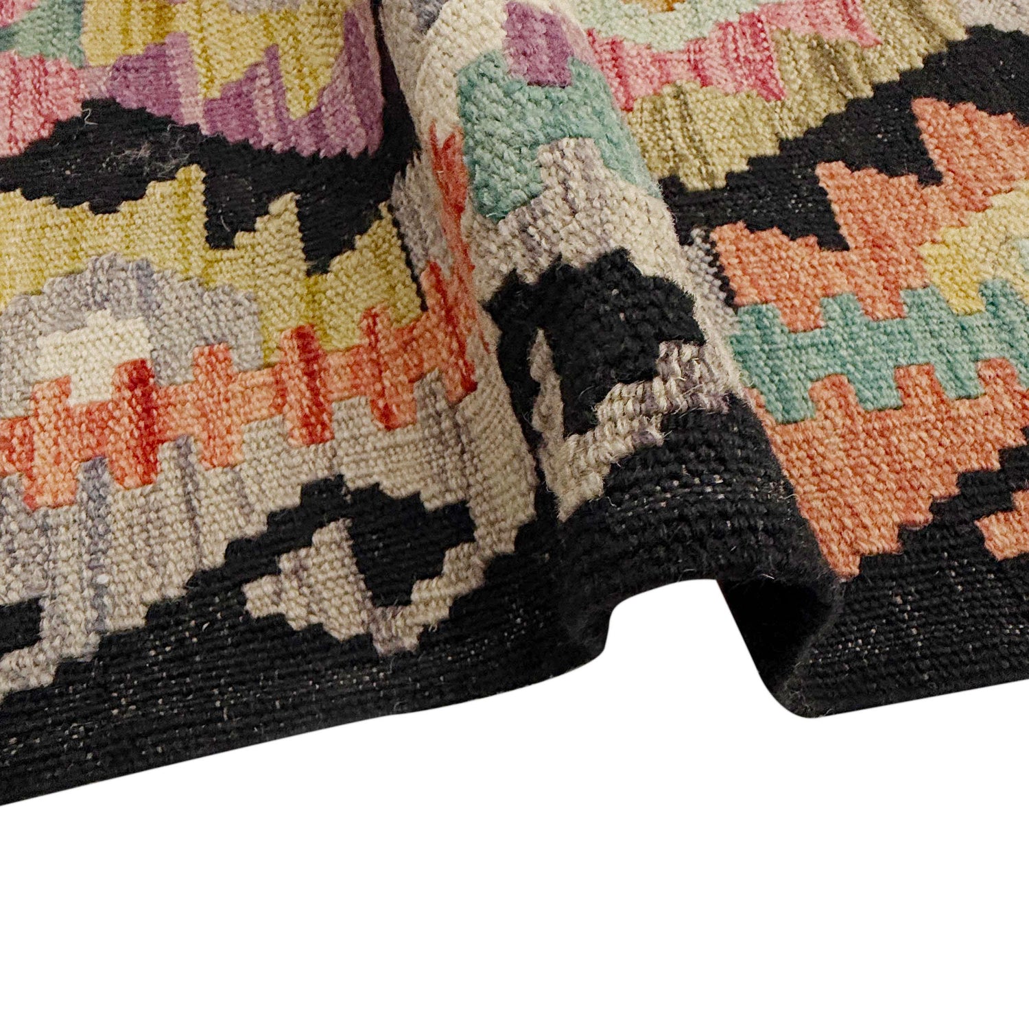 Handmade Turkish Design Wool Kilim 6' 8" x 9' 9" ft / 204 x 298 cm - No. W38231