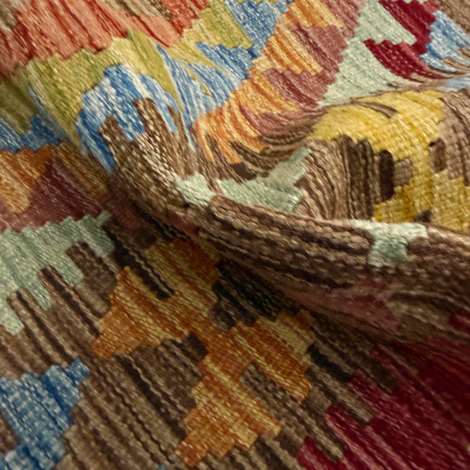 Hand Made Afghan Kilim 3' 5" x 3' 8" ft / 103 x 112 cm - No. W38237