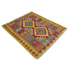 Multi Color ful Flat-Weave Wool Kilim 3' 3" x 3' 10" ft / 100 x 118 cm - No. W38241