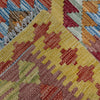 Multi Color ful Flat-Weave Wool Kilim 3' 3" x 3' 10" ft / 100 x 118 cm - No. W38241