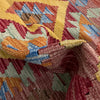 Multi Color ful Flat-Weave Wool Kilim 3' 3" x 3' 10" ft / 100 x 118 cm - No. W38241