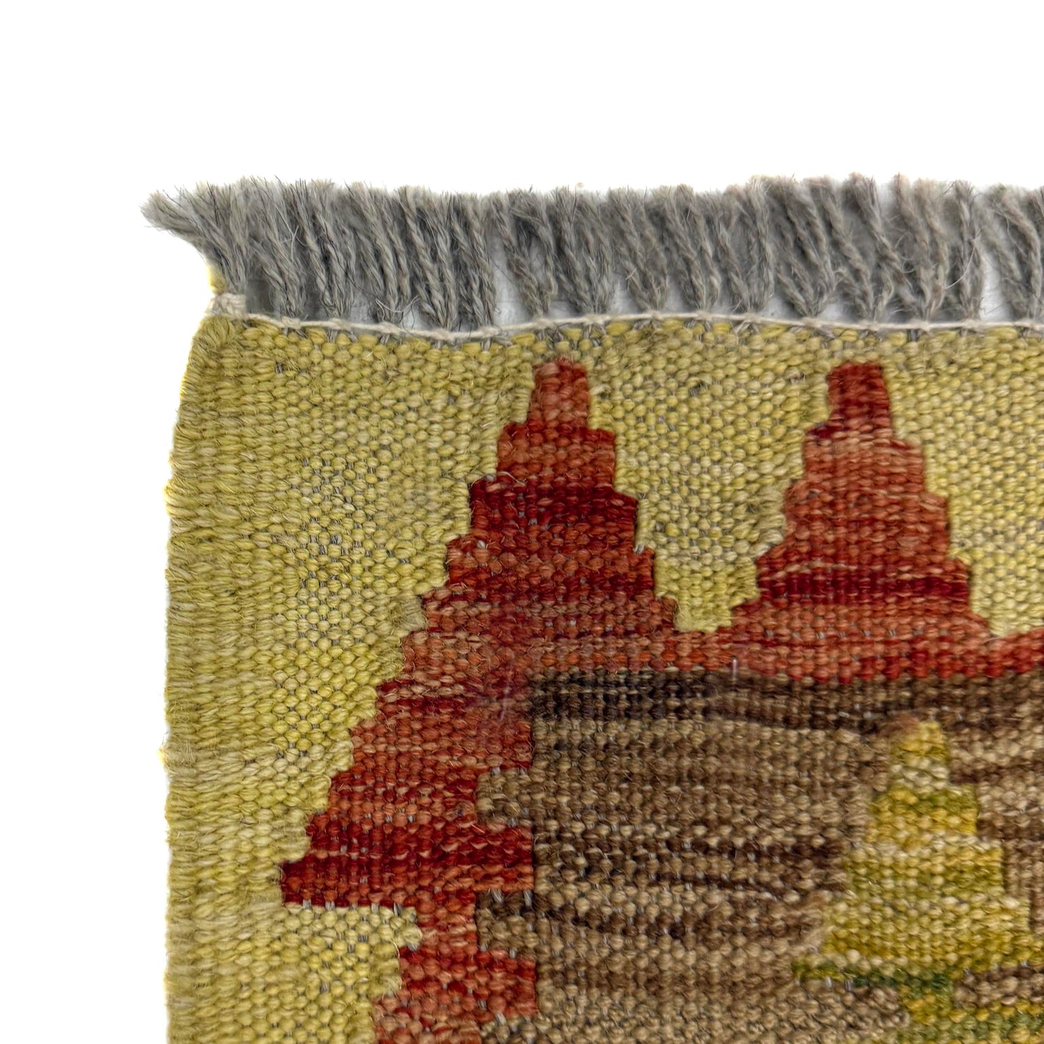 Handmade Vegetable Kilim 3' 3" x 3' 10" ft / 98 x 116 cm - No. W38243
