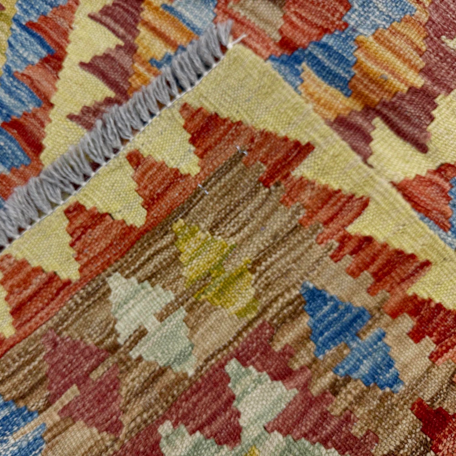 Handmade Vegetable Kilim 3' 3" x 3' 10" ft / 98 x 116 cm - No. W38243