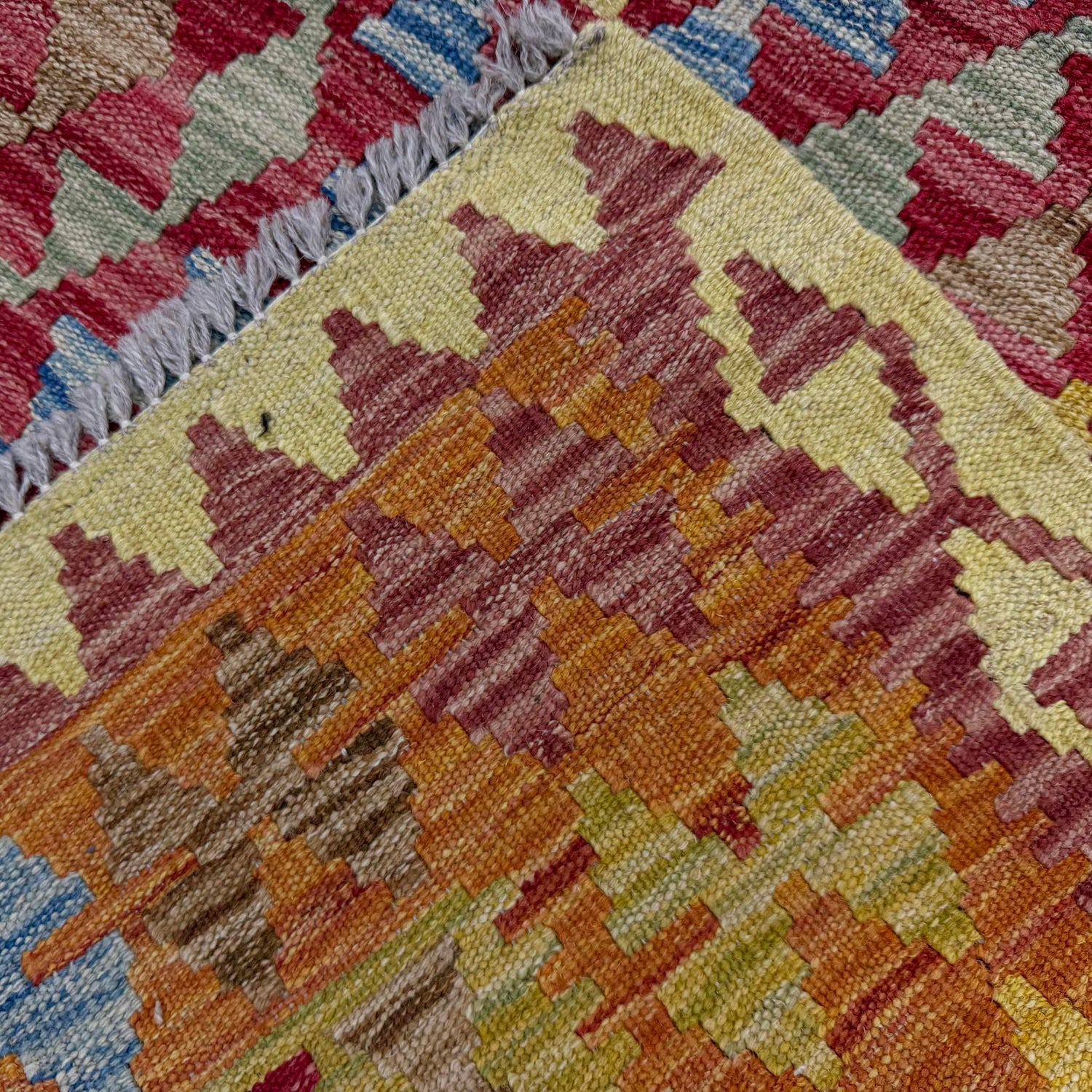Hand Knotted Afghan Style Kilim 3' 6" x 5' 1" ft / 107 x 155 cm - No. W38246