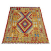 Handmade Turkish Design Wool Kilim 3' 7" x 4' 4" ft / 109 x 131 cm - No. W38248