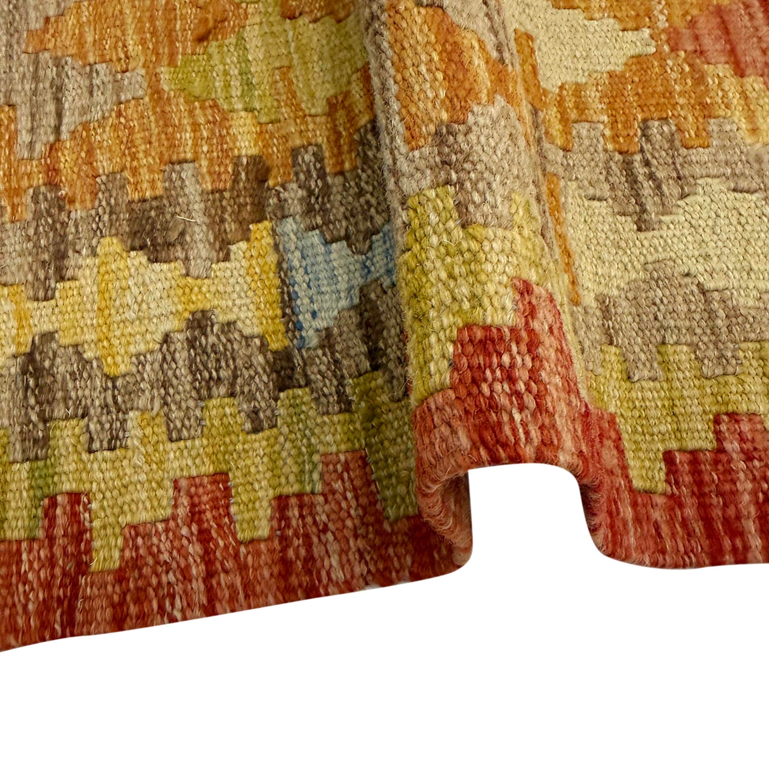 Handmade Turkish Design Wool Kilim 3' 7" x 4' 4" ft / 109 x 131 cm - No. W38248