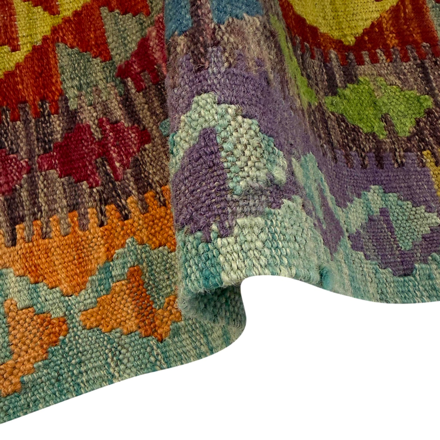 Handmade Turkish Design Wool Kilim 2' 9" x 3' 10" ft / 84 x 116 cm - No. W38561
