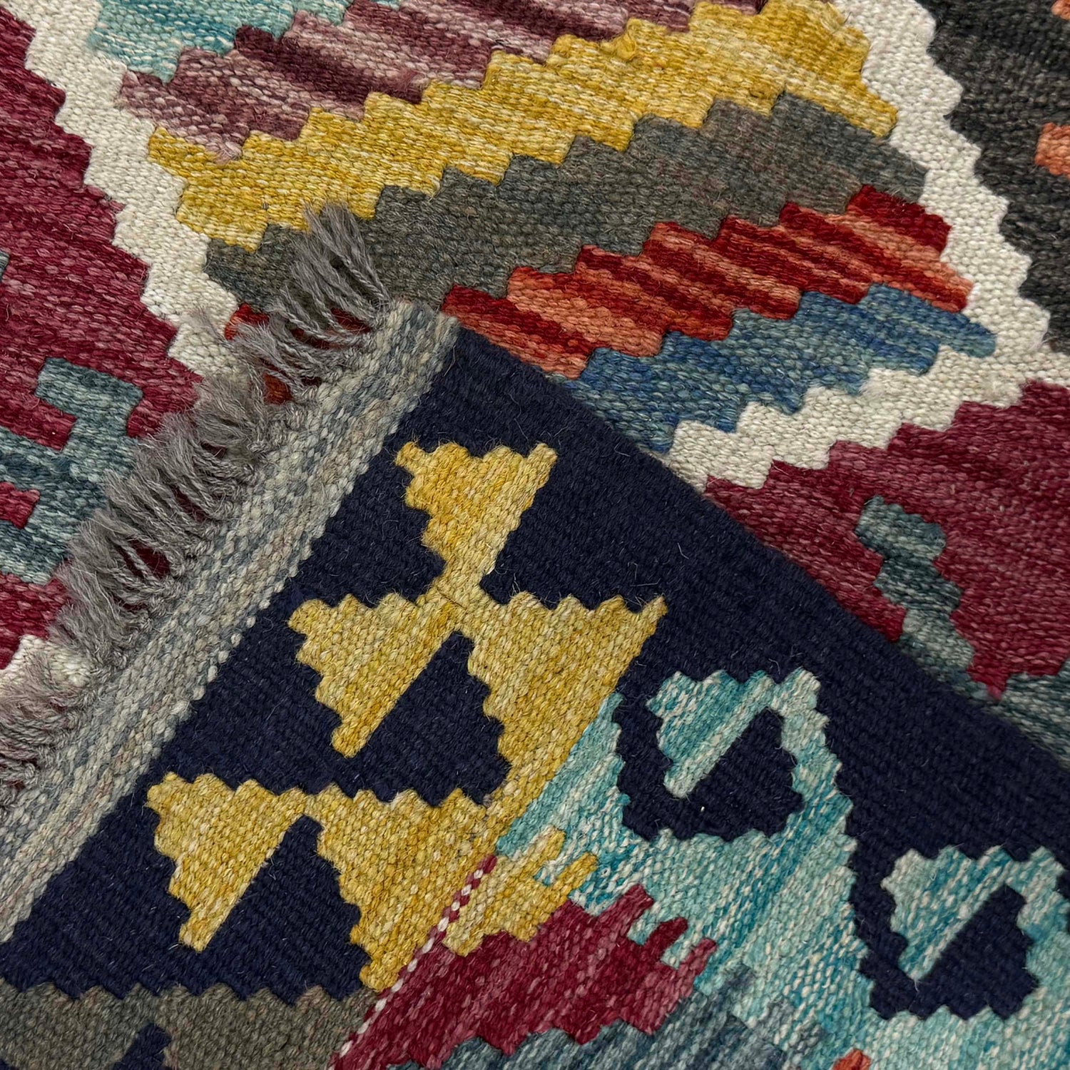 Handmade Afghan Vegetable Kilim 5' 9" x 8' 2" ft / 174 x 250 cm - No. W38939