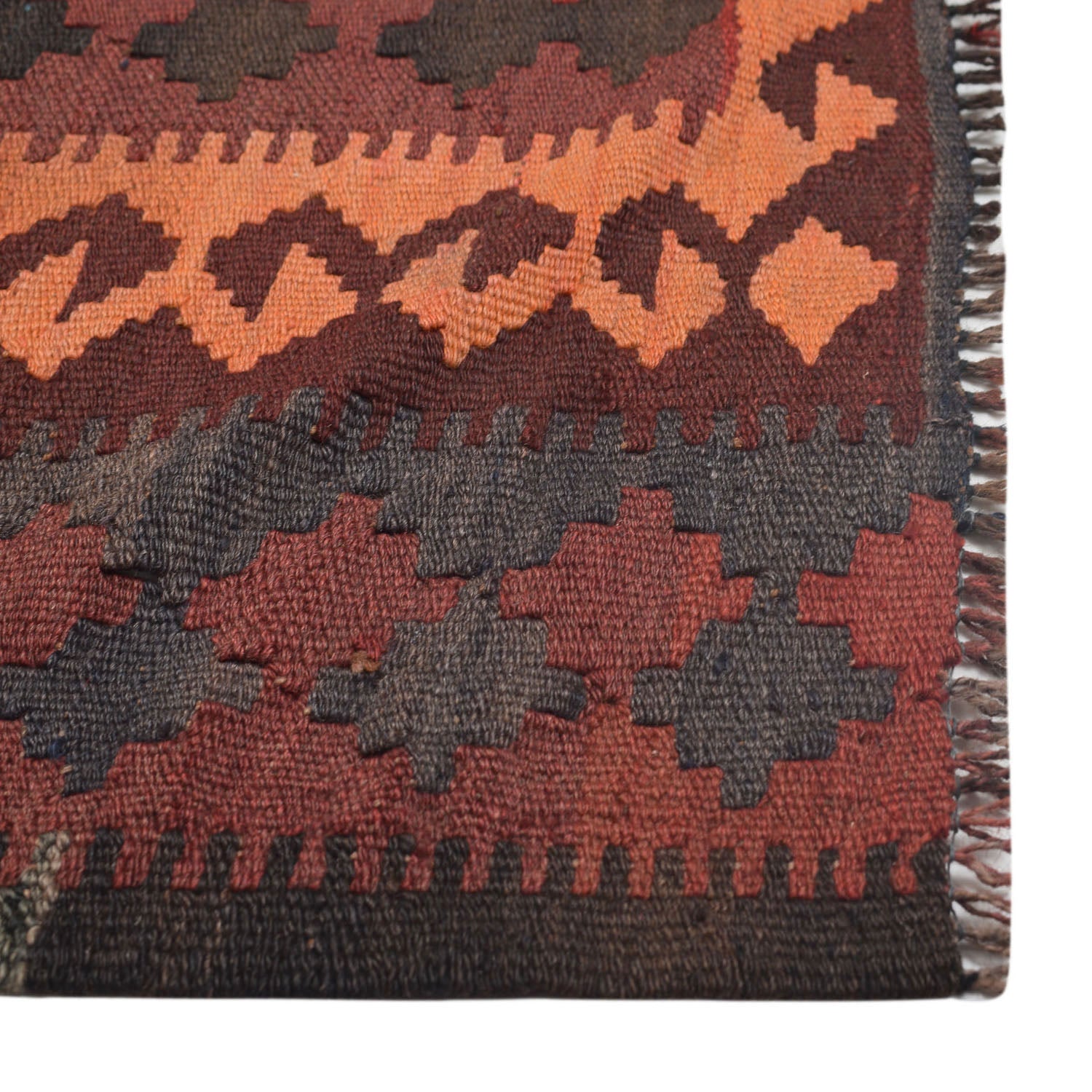 Flatweave Red Kilim 6' 7" x 8' 4" ft / 200 x 254 cm - No. Y11881