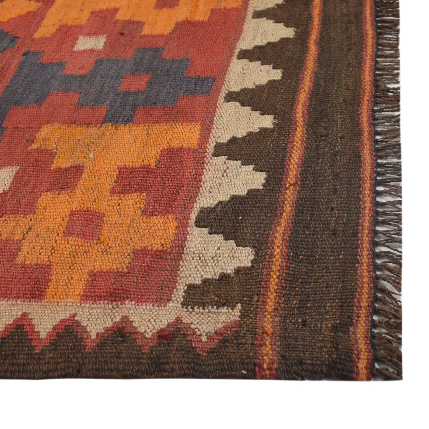 Flatweave Red Kilim 6' 5" x 8' 2" ft / 195 x 248 cm - No. Y11885