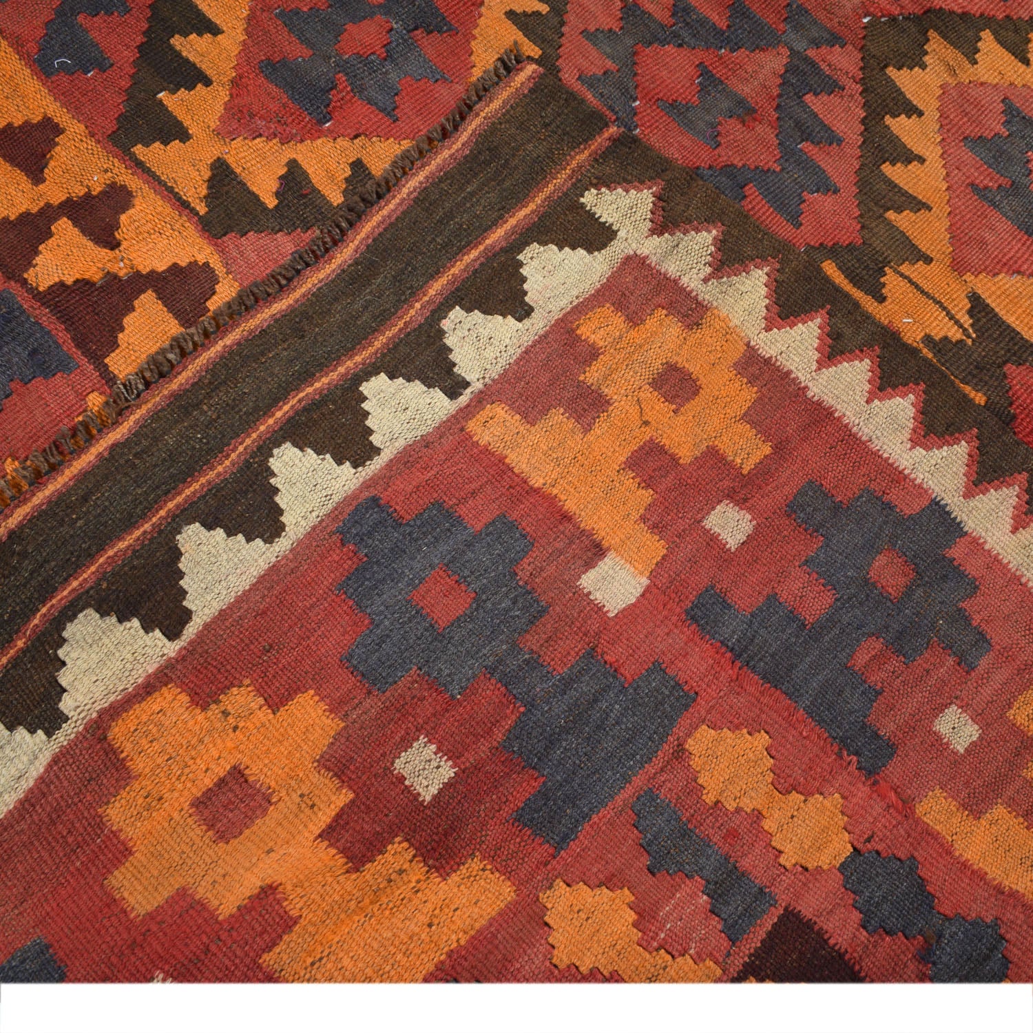 Flatweave Red Kilim 6' 5" x 8' 2" ft / 195 x 248 cm - No. Y11885