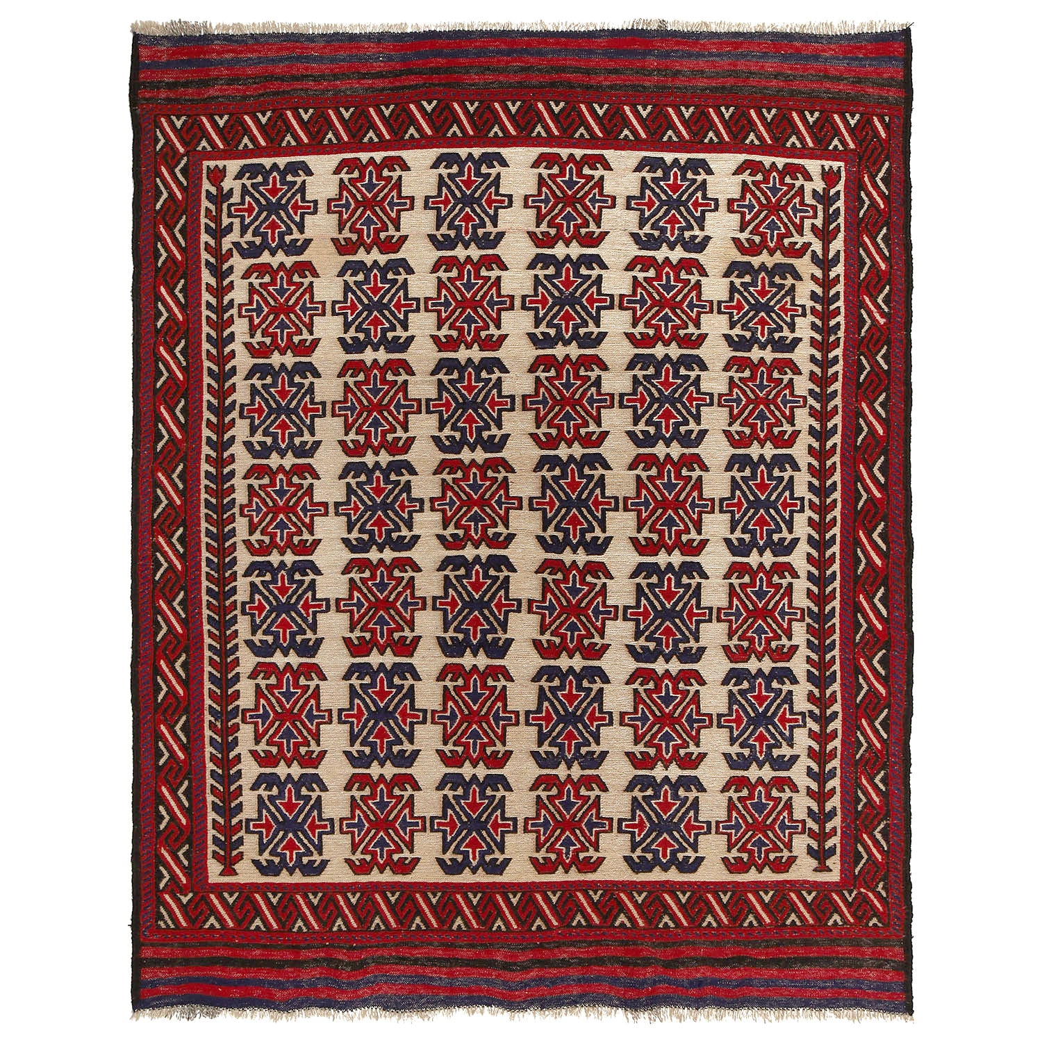 Handmade Flatweave Kilim 4' 9" x 6' 1" ft / 145 x 185 cm - No. Y12465