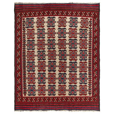 Handmade Flatweave Kilim 4' 9" x 6' 1" ft / 145 x 185 cm - No. Y12465