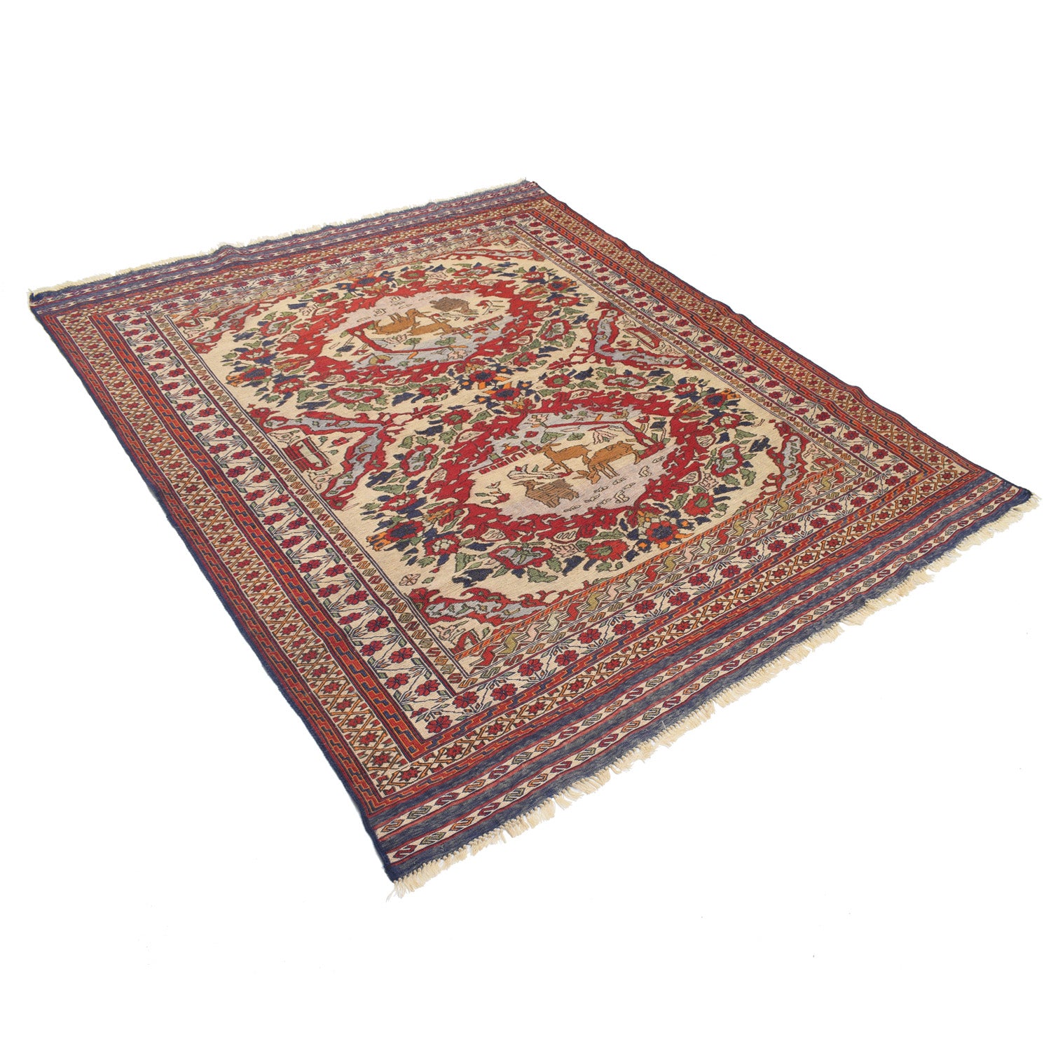 Handmade Afghan Kilim 5' 2" x 6' 4" ft / 157 x 192 cm - No. Y12693