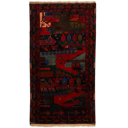Handmade Pictorial Carpet 3' 8" x 6' 4" ft / 112 x 192 cm - No. Y12718