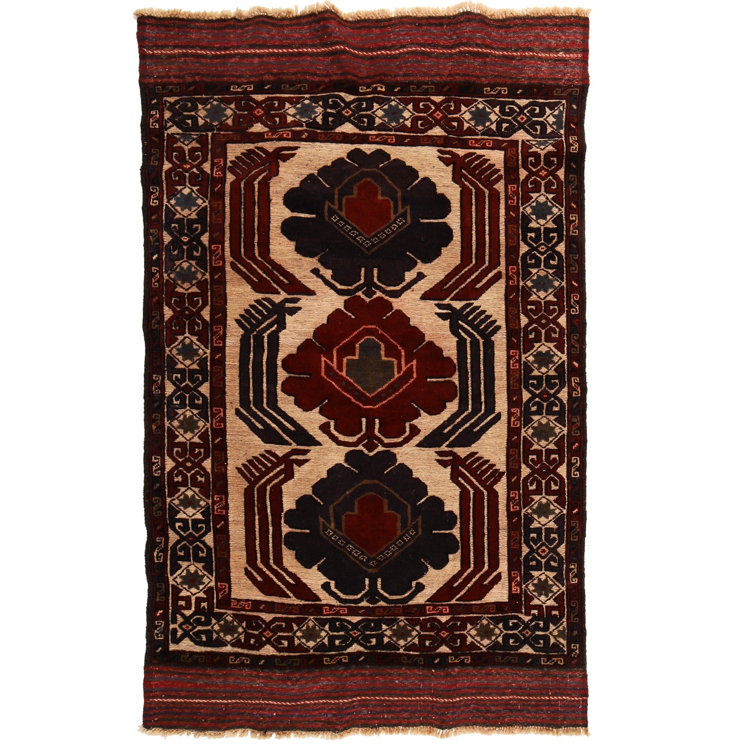 Handmade Barjista Kilim Rug 3' 10" x 6' 2" ft / 118 x 189 cm - No. Y12742