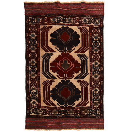 Handmade Barjista Kilim Rug 3' 10" x 6' 2" ft / 118 x 189 cm - No. Y12742