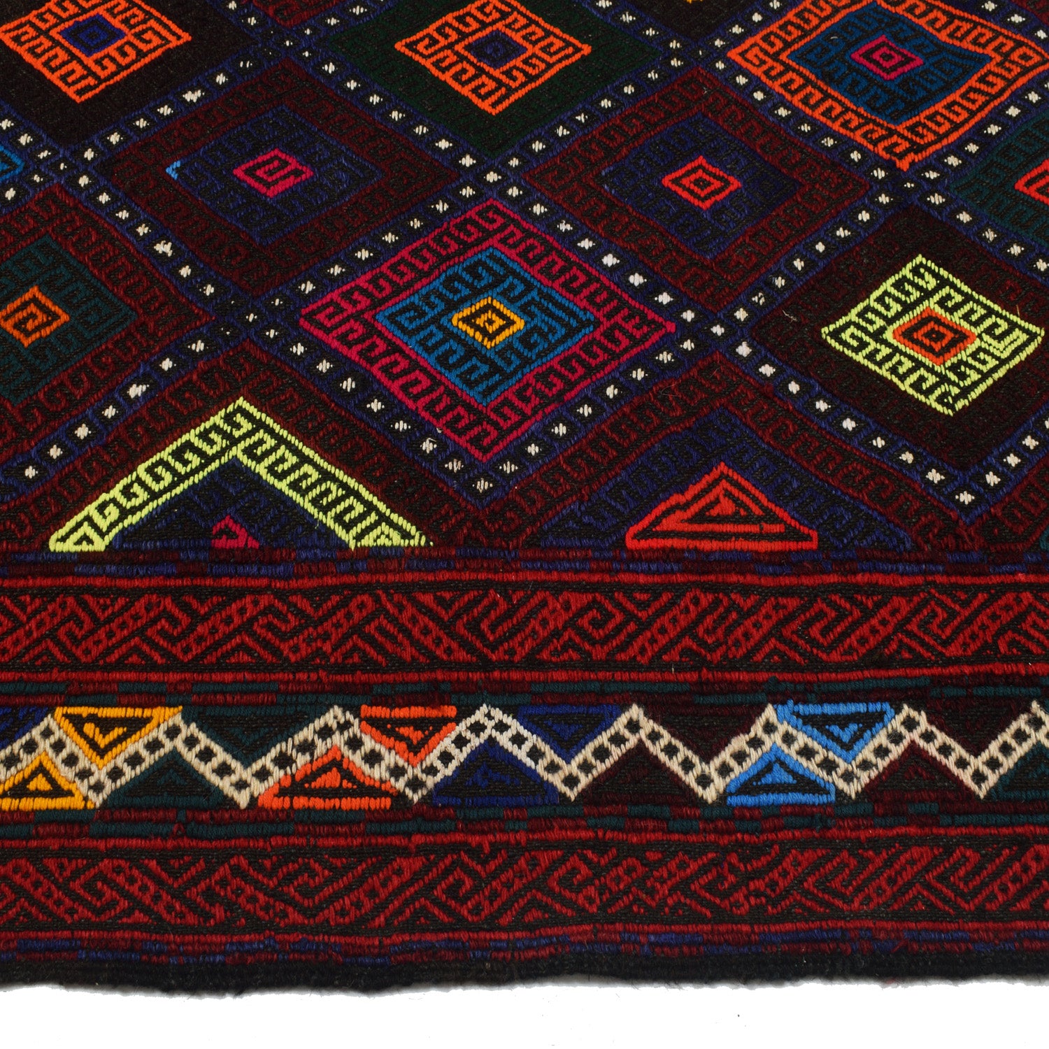 Hand Knotted Suzuni Kelim 4' 5" x 6' 11" ft / 134 x 212 cm - No. Y12935