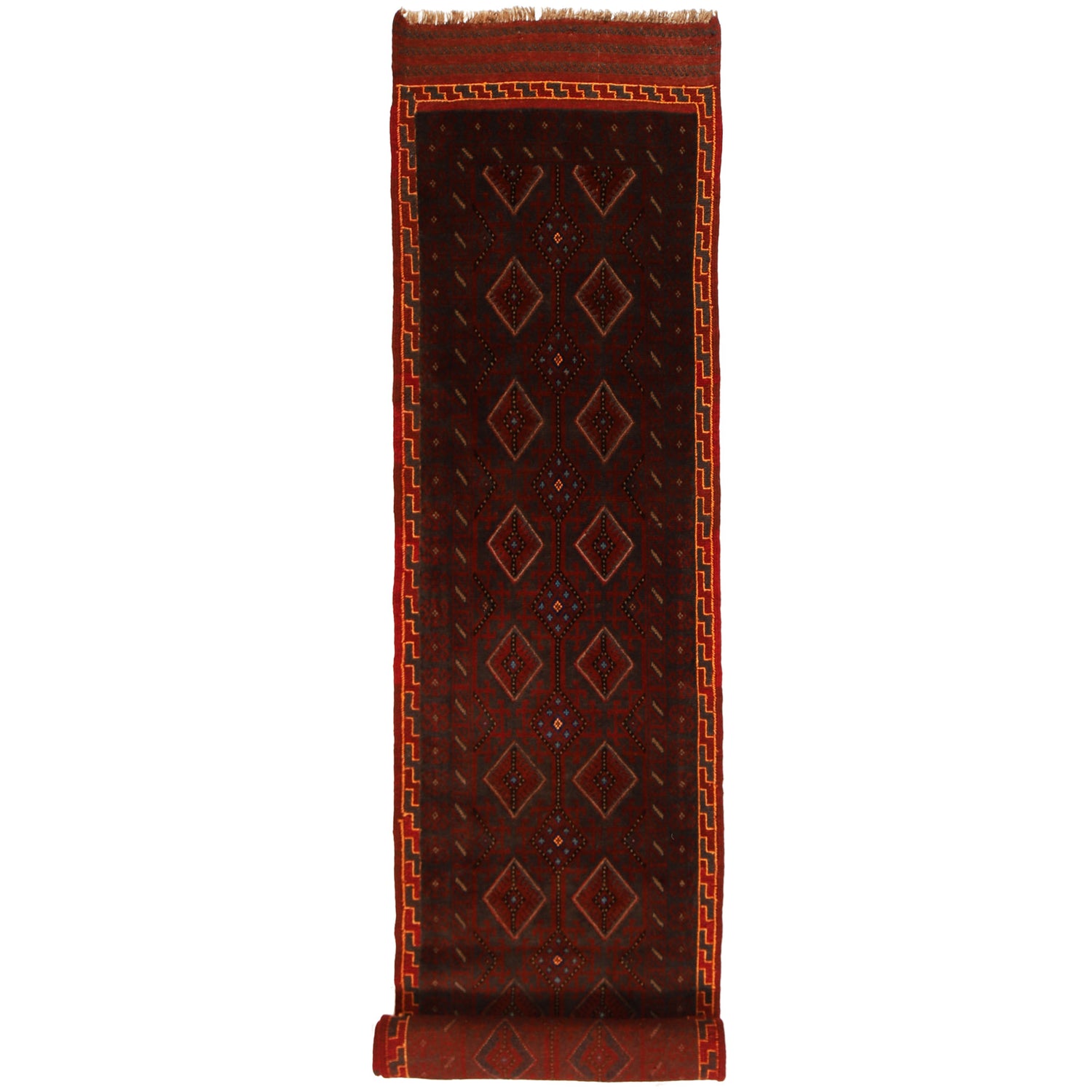 Hand Knotted Mashwani Runner 2' 4" x 11' 4" ft / 72 x 345 cm - No. Y12948