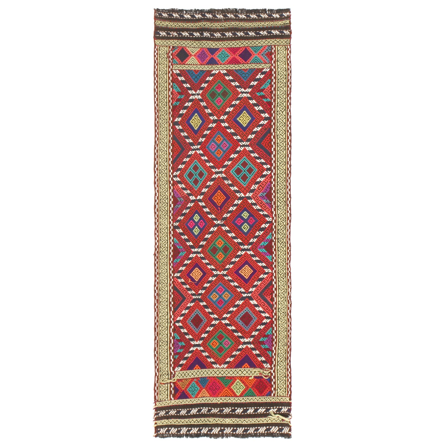 Short Kilim Runner 2' 4" x 7' 9" ft / 71 x 235 cm - No. Y13028