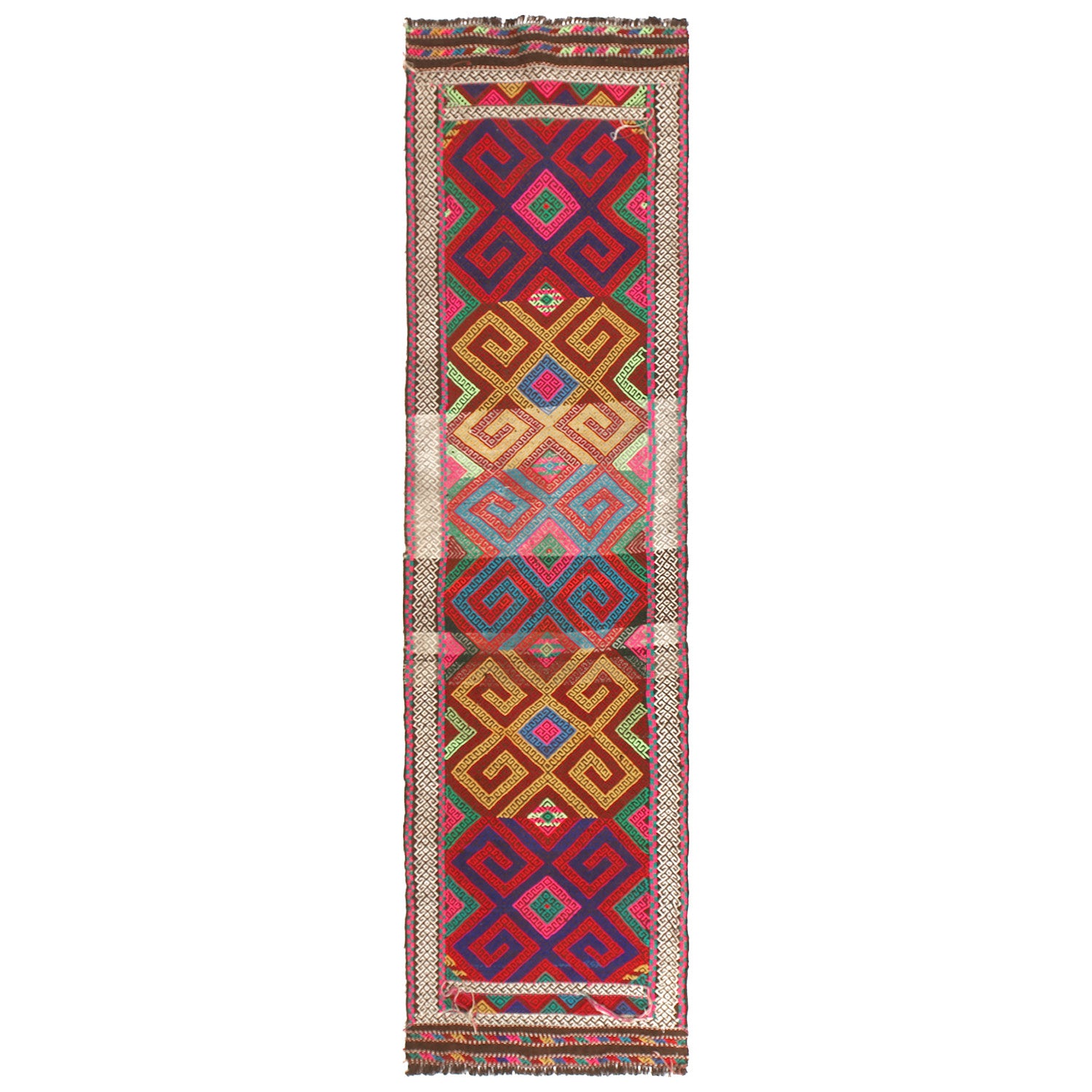 Short Kilim Runner 2' 4" x 8' 7" ft / 70 x 262 cm - No. Y13029