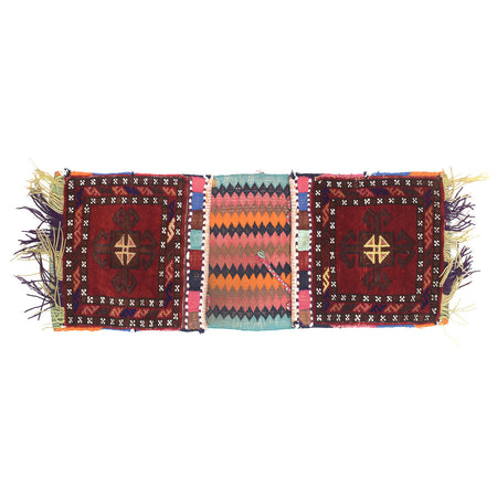 Hand Knotted Saddle Bag Area Rug 1' 0" x 2' 7" ft / 31 x 80 cm - No. Y13052