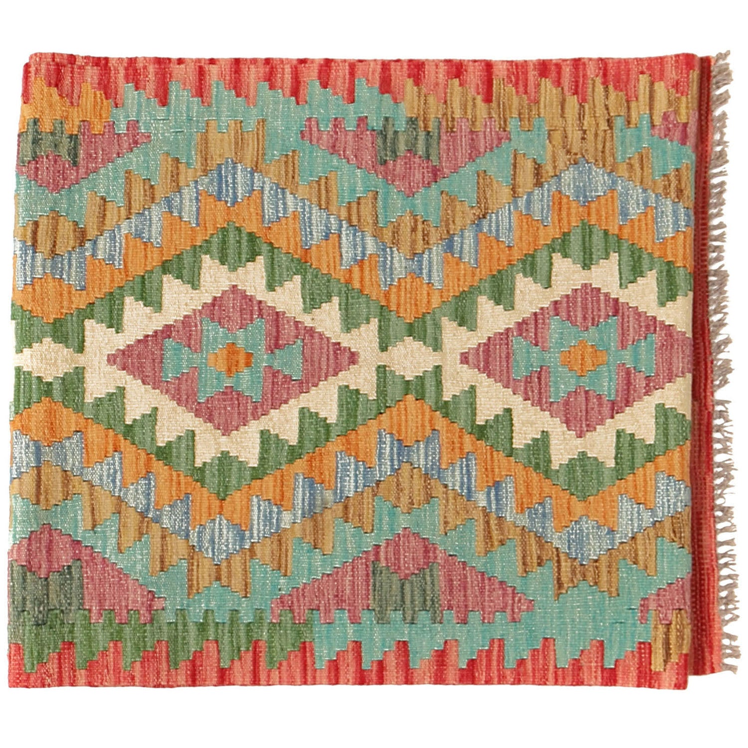 Hand Knotted Afghan Style Kilim Runner 2' 9" x 9' 9" ft / 83 x297 cm - No. Y14200