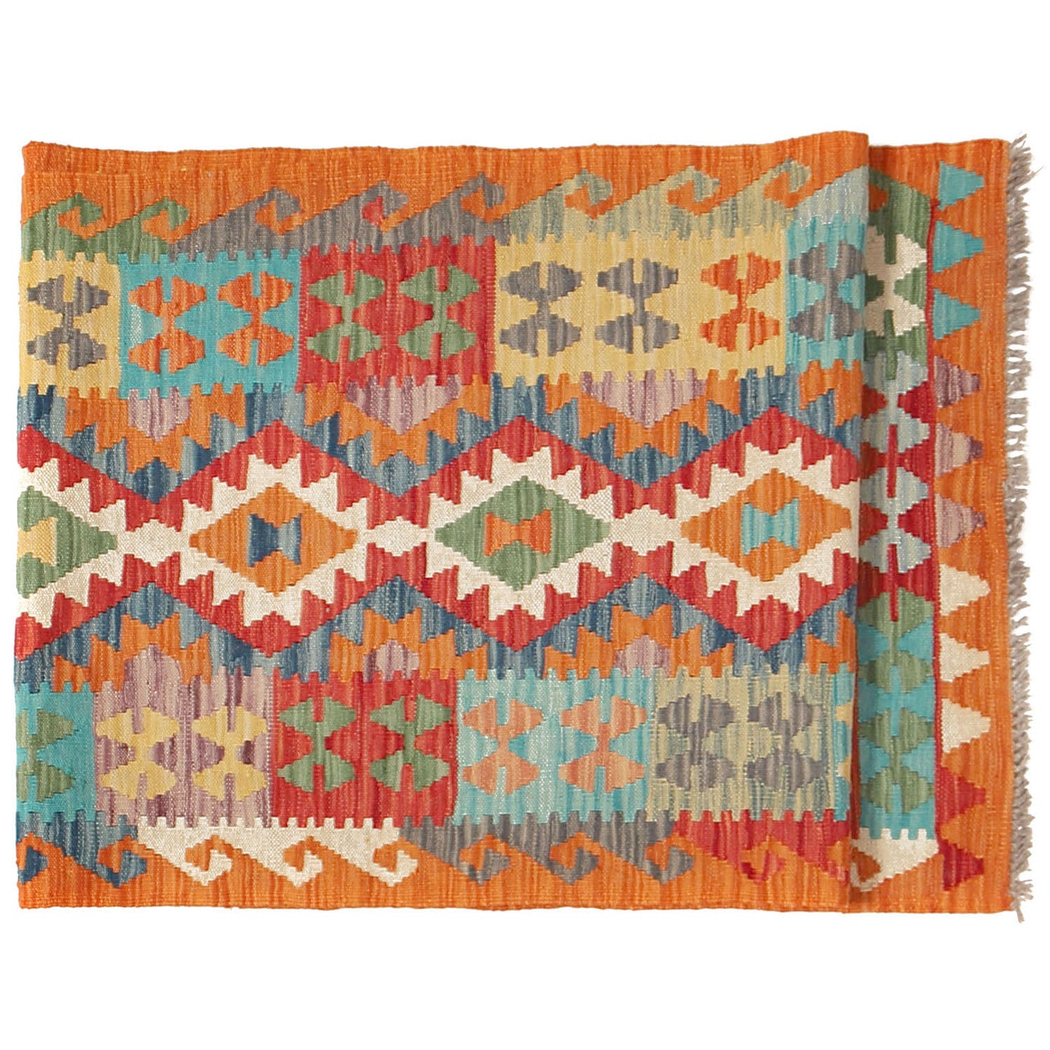 Handmade Vegetable Kilim Runner 2' 8" x 10' 0" ft / 81 x305 cm - No. Y14201