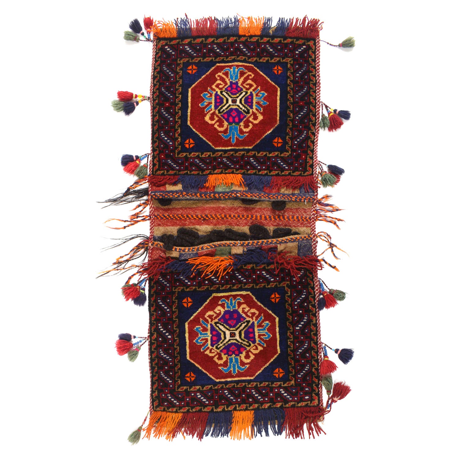 Afghan Baluch Saddle Bag Rug 1' 8" x 3' 10" ft / 50 x 118 cm - No. Y14214